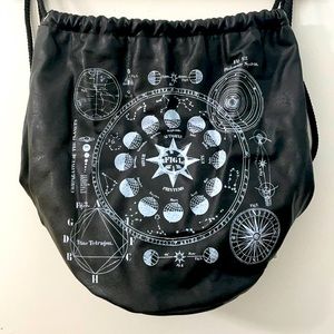 🌟 Celestial drawstring bag faux leather 🌟